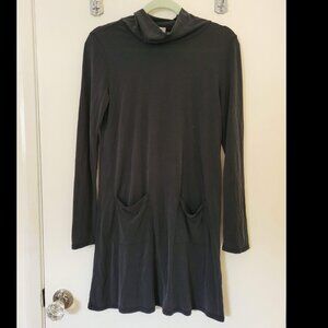 Paper Crane Charcoal Gray Slouchy Cowl Neck Dress